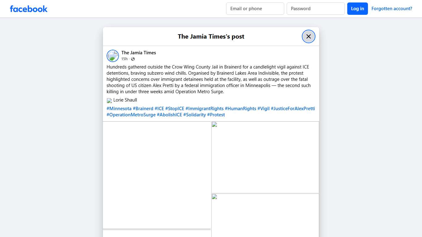 The Jamia Times - Hundreds gathered outside the Crow Wing... Facebook