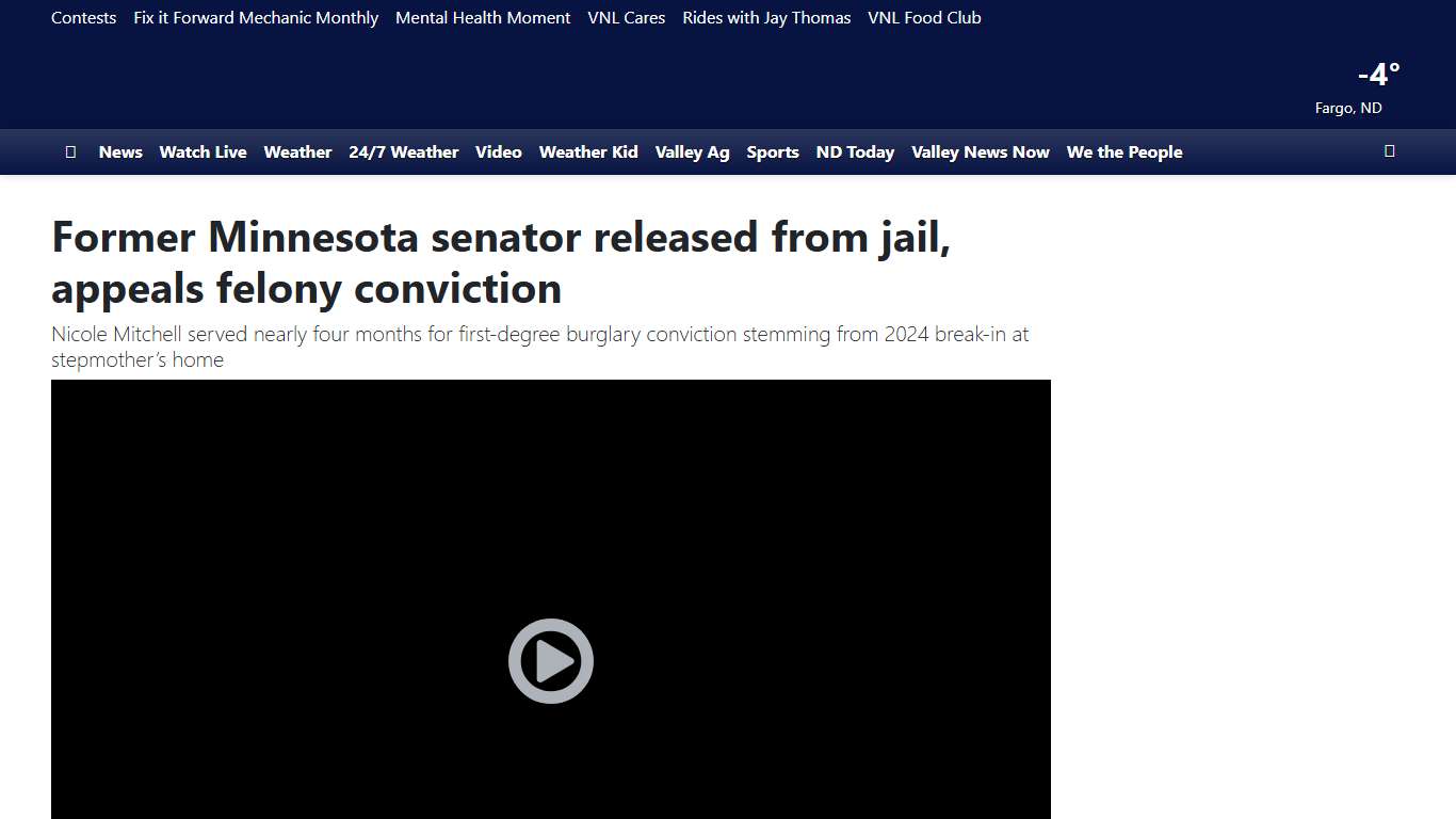 Former Minnesota senator released from jail, appeals felony conviction